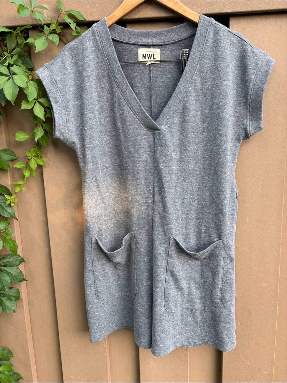 Madewell MWL Gray V‑Neck Romper